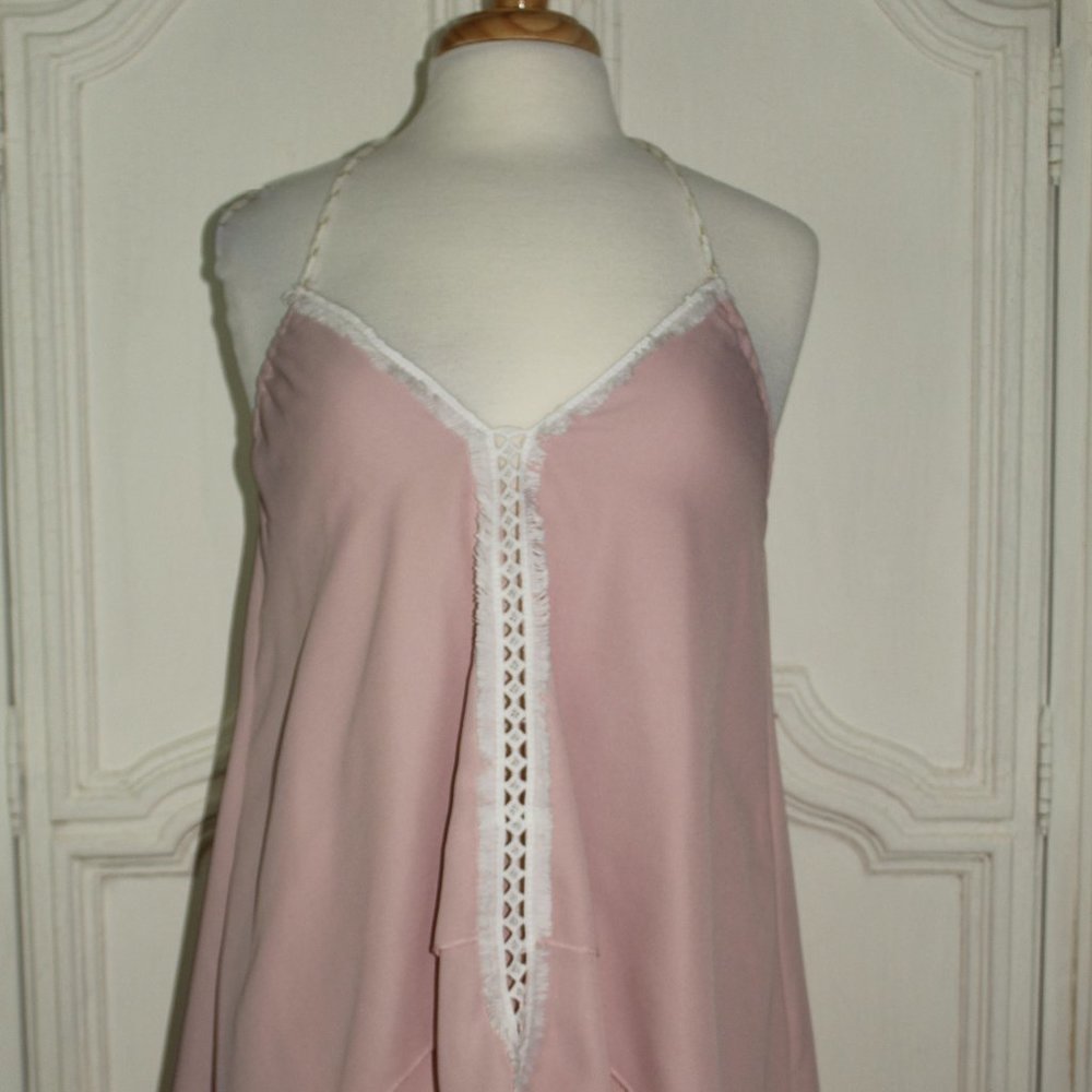 Pink Halter Peplum Top
